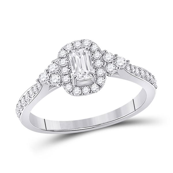 Solitaire Bridal Wedding Engagement Ring 3/4 Cttw 14KT White Gold