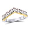 Image 1 : Round Diamond Chevron Band Ring 1/2 Cttw 10KT Tri-Tone Gold
