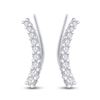 Image 2 : Round Diamond Graduated Climber Earrings 1 Cttw 10KT White Gold
