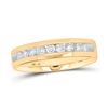 Image 1 : Round Diamond Single Row Channel-set Wedding Band Ring 1/2 Cttw 14KT Yellow Gold