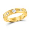 Image 1 : Round Diamond Wedding Band 1/4 Cttw 14KT Yellow Gold