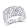 Image 1 : Round Diamond Scroll Cluster Band Ring 5/8 Cttw 14KT White Gold