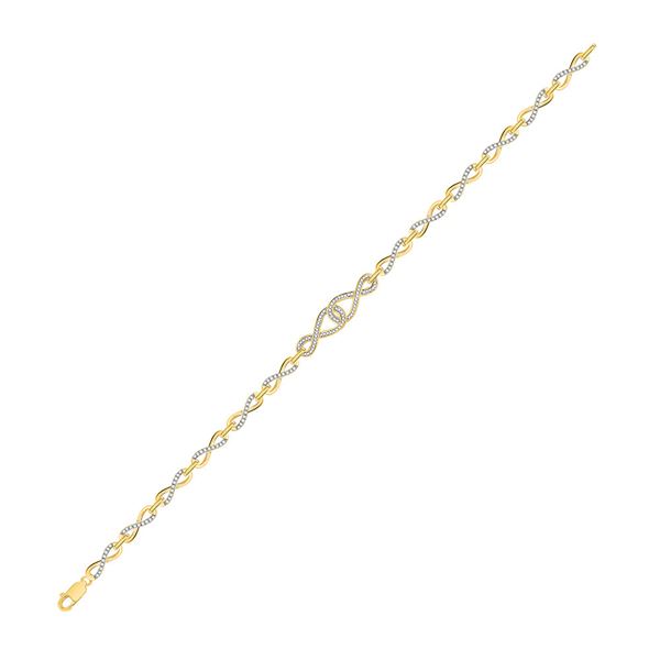 Round Diamond Infinity Bracelet 1/2 Cttw 10KT Yellow Gold
