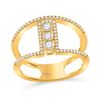 Image 1 : Round Diamond Negative Space 3-stone Ring 3/8 Cttw 10KT Yellow Gold