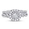 Image 2 : Diamond Bridal Wedding Ring Band Set 1 Cttw 14KT Two-tone Gold