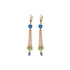 Image 1 : Genuine 9.5 ctw Blue Topaz & Peridot Earrings 14KT Rose Gold - REF-62W2Y