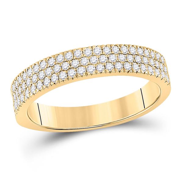 Round Diamond Pave Band Ring 1/2 Cttw 10KT Yellow Gold