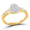 Image 1 : Round Diamond Oval Cluster Ring 1/6 Cttw 10KT Yellow Gold