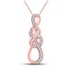 Image 1 : Round Diamond Knot Fashion Pendant 1/6 Cttw 10KT Rose Gold