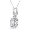 Image 2 : Baguette Diamond Square Cluster Pendant 1/4 Cttw 14KT White Gold