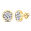 Image 1 : Round Diamond Circle Cluster Earrings 1/20 Cttw 10KT Yellow Gold