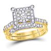 Image 2 : Diamond Solitaire Matching Wedding Set 1 Cttw 14KT Yellow Gold