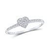 Image 1 : Round Diamond Slender Heart Ring 1/20 Cttw 14KT White Gold
