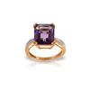 Image 1 : Genuine 5.62 ctw Amethyst & Diamond Ring 14KT Rose Gold - REF-82N9R