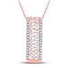 Image 1 : Round Diamond Rectangular Fashion Necklace 1/3 Cttw 14KT Rose Gold