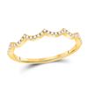 Image 2 : Round Diamond Scalloped Stackable Band Ring 1/10 Cttw 10KT Yellow Gold