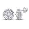 Image 1 : Round Diamond Circle Earrings 1/4 Cttw 10KT White Gold