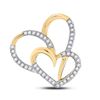 Image 1 : Round Diamond Heart Pendant 1/6 Cttw 10KT Yellow Gold
