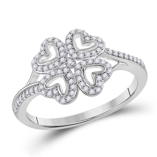 Round Diamond Heart Ring 1/5 Cttw 10KT White Gold
