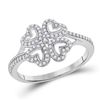 Image 1 : Round Diamond Heart Ring 1/5 Cttw 10KT White Gold