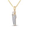 Image 2 : Round Diamond Jesus Saint Charm Pendant 3/8 Cttw 14KT Yellow Gold