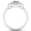 Image 2 : Natural 1.68 CTW Aquamarine & Diamond Ring 14K White Gold - REF-58K9W