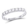 Image 1 : Round Diamond Single Row Wedding Band 1/2 Cttw 14KT White Gold