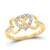 Image 1 : Round Diamond Infinity Heart Ring 1/10 Cttw 10KT Yellow Gold