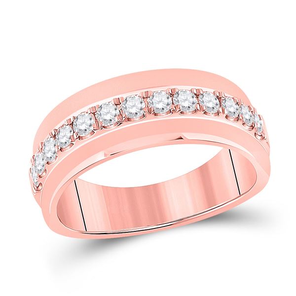 Round Diamond Wedding Single Row Band Ring 3/4 Cttw 14KT Rose Gold
