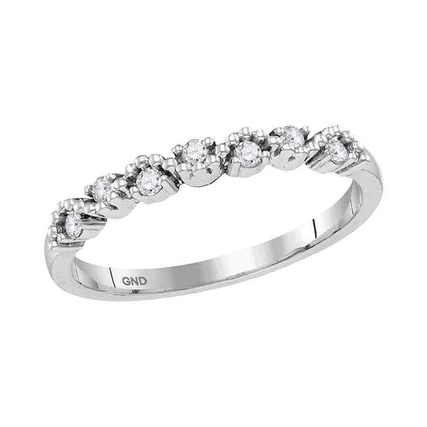 Round Diamond Stackable Band Ring 1/8 Cttw 10KT White Gold