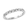 Image 1 : Round Diamond Stackable Band Ring 1/8 Cttw 10KT White Gold