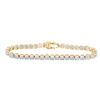 Image 1 : Round Diamond Cluster Fashion Bracelet 3 Cttw 10KT Yellow Gold