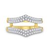 Image 2 : Round Diamond Wedding Band Ring Guard Enhancer 1/2 Cttw 14KT Yellow Gold