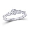 Image 1 : Round Diamond Solitaire Promise Ring 1/5 Cttw 10KT White Gold
