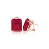 Image 1 : Genuine 15 ctw Ruby Earrings 14KT Rose Gold - REF-117A6K