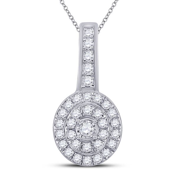Round Diamond Fashion Pendant 1/3 Cttw 10KT White Gold