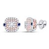 Image 1 : Round Diamond Square Halo Earrings 1/2 Cttw 10KT Two-tone Gold