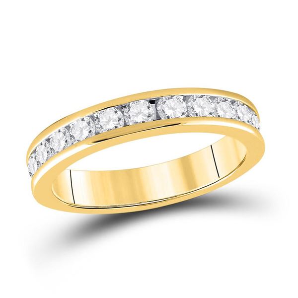 Round Diamond Channel-set 4mm Wedding Band 3/4 Cttw 14KT Yellow Gold