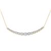 Image 1 : Round Diamond Graduated Curved Bar Necklace 7/8 Cttw 14KT Yellow Gold