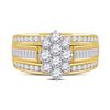 Image 2 : Round Diamond Cluster Ring 1-1/2 Cttw 14KT Yellow Gold