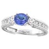 Image 1 : 1.39 CTW Tanzanite & Diamond Ring 14K White Gold - REF-91M5A