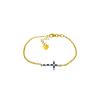 Image 1 : Genuine 0.24 ctw Sapphire & Diamond Bracelet 14KT Yellow Gold - REF-57V6W