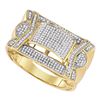 Image 1 : Round Diamond Domed Cluster Ring 5/8 Cttw 10KT Yellow Gold