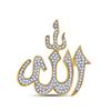 Image 1 : Round Diamond Allah Islam Charm Pendant 1/3 Cttw 10KT Yellow Gold