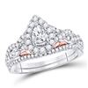 Image 1 : Bridal Wedding Ring Band Set 1 Cttw 14KT Two-tone Gold