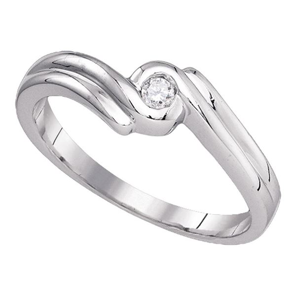 Round Diamond Solitaire Promise Ring 1/20 Cttw 10KT White Gold