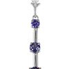 Image 1 : Genuine 1.25 ctw Tanzanite Necklace 14KT White Gold - REF-36H8X