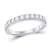 Image 1 : Round Diamond Wedding Single Row Band 3/4 Cttw 14KT White Gold