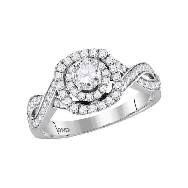 Diamond Solitaire Bridal Wedding Engagement Ring 7/8 Cttw 14KT White Gold