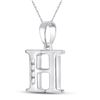 Image 2 : Round Diamond H Initial Letter Pendant 1/20 Cttw 10KT White Gold